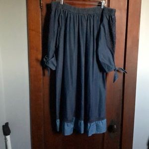 Denim off the shoulder dress